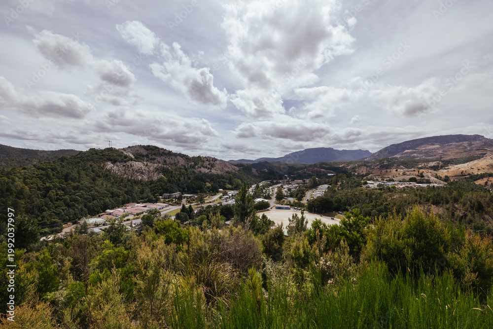 Fototapeta premium The Town of Queenstown in Tasmania Australia