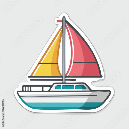 Colorful sailboat illustration