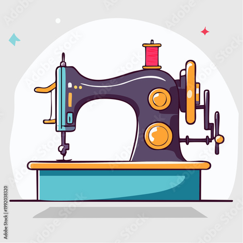 Vintage Sewing Machine Illustration