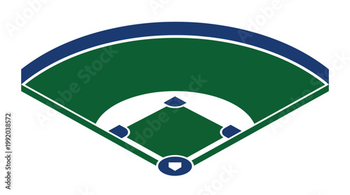 Baseball field illustration green and blue vector design for sports themes