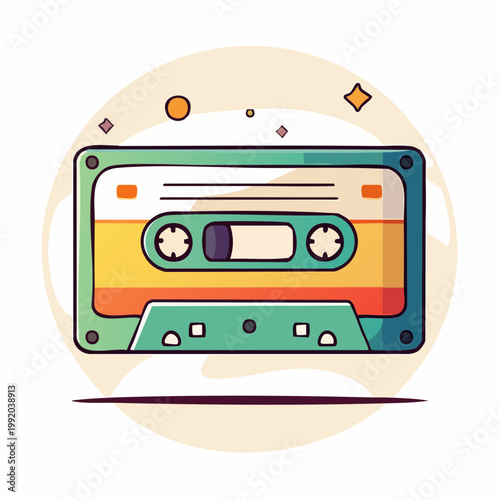 Retro cassette tape illustration with a vintage feel