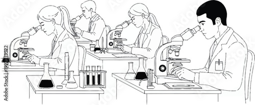 People working in a laboratory setting.