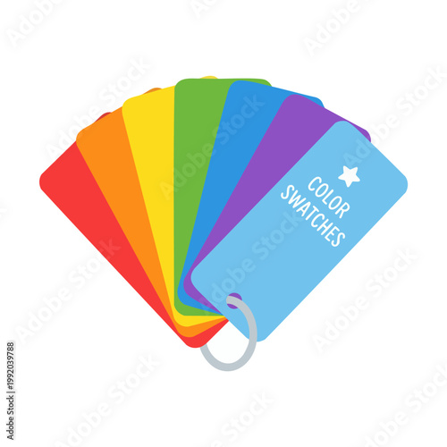 Color Swatches Fan Rainbow Palette Design Tool for Graphic Artists and Interior Decorators, Professional Color Matching Guide with Vibrant Spectrum Shades for Print and Digital Creative Projects Isola