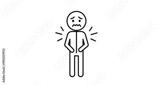 A person experiencing stomach pain or discomfort.