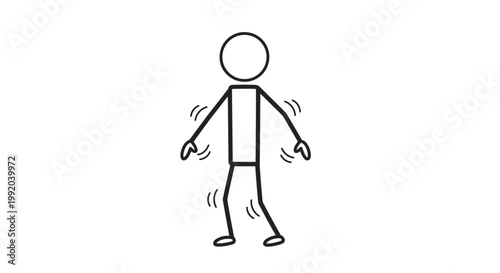Stick figure expressing shyness or awkwardness.