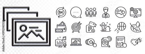 Hold heart, Archery and Group line icons for web app. Glare of light effect. Message icon. Pack of Basketball, Settings, Parking security pictogram icons. Vector