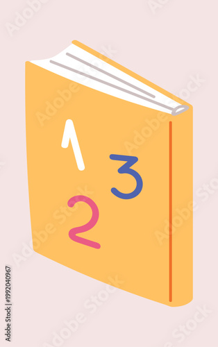 Math Workbook Standing With Numbers Cartoon