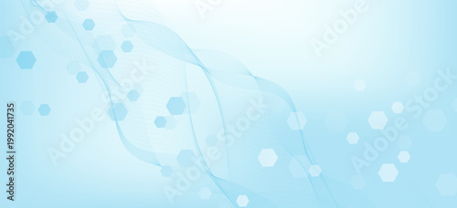 Hexagonal abstract background. Big Data Visualization. Global network connection. Medical, technology, science background. Vector illustration.