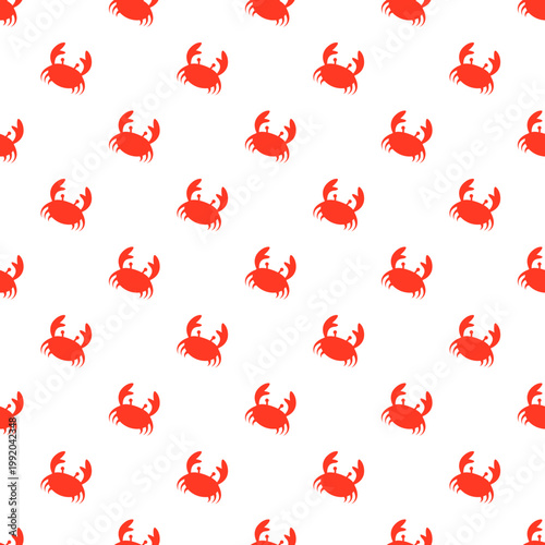 Cute red crabs scattered across a transparent background for ocean day designs