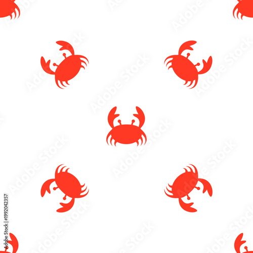Cute red crabs scattered across a transparent background for ocean day themes