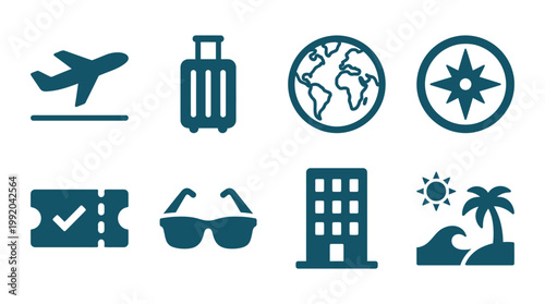 Minimal World Tourism Day Icon Set Collection
