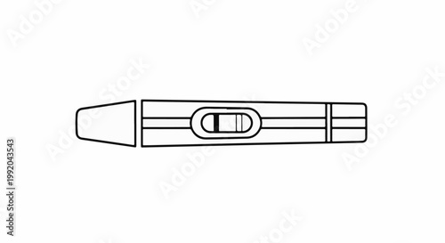 Simple line drawing of a pregnancy test kit with a positive result indicator