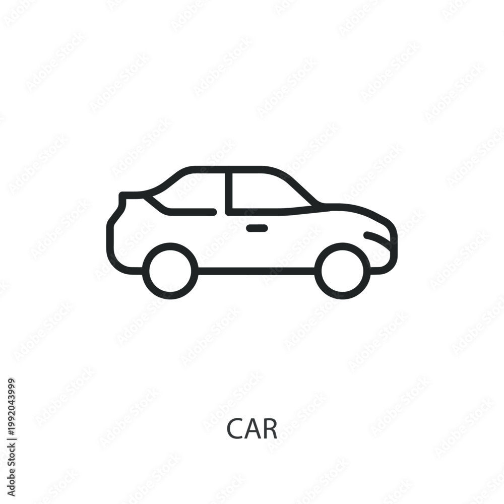Obraz premium Car thin line vector icons