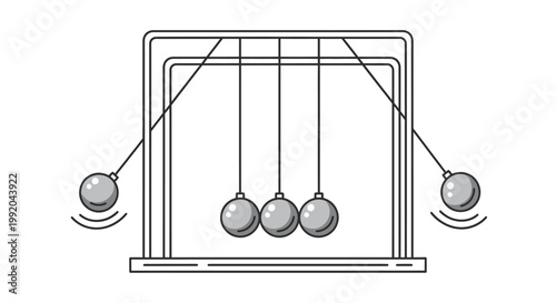 Newton Cradle Physics Demonstration Device.