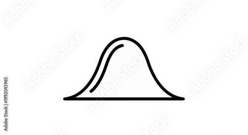 Simple line drawing of a symmetrical bell curve