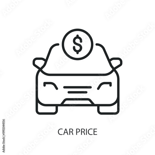 Car Price thin line vector icons