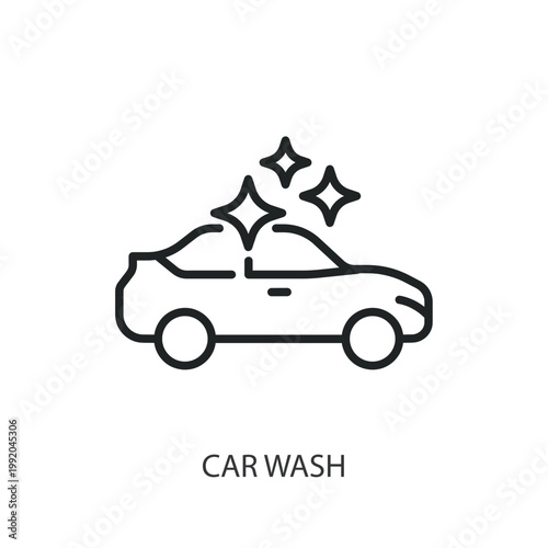 Car Wash thin line vector icons