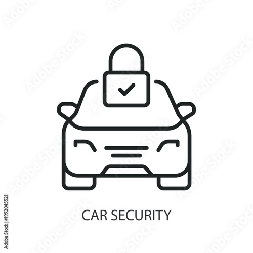 Car Security thin line vector icons