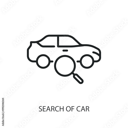 Search of Car thin line vector icons