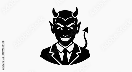 Devil Businessman in Suit and Tie Vector Illustration
