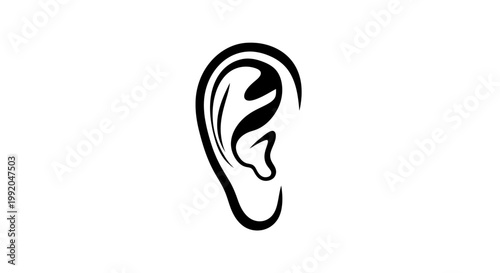 Human Ear Anatomy Close Up.