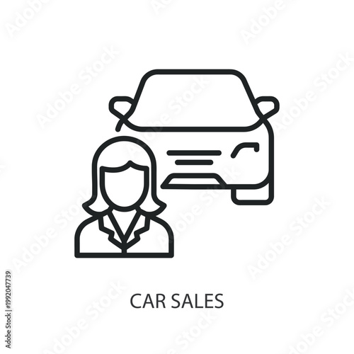 Car Sales thin line vector icons
