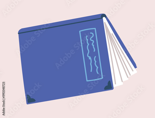 Notebook Opening With Flying Pages Cartoon