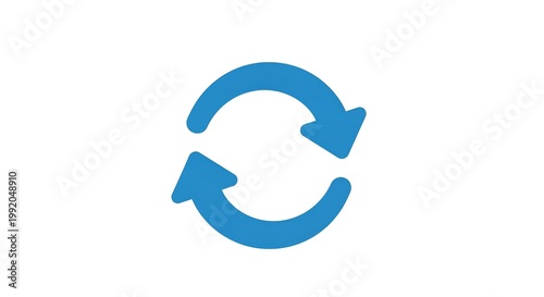 Blue circular arrows icon for recycling or refresh concepts