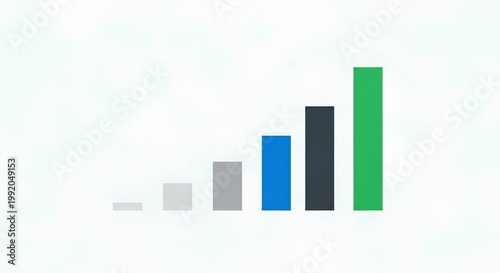 Colorful bar chart graph with increasing trend