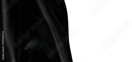 Close-up of woven black carbon fiber texture with subtle reflections. Great for backgrounds, textures and automotive pro