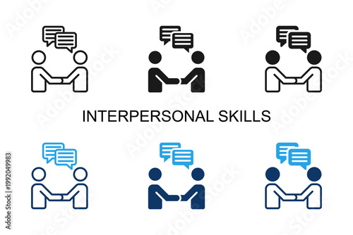 Interpersonal Skills Icon Multi Style Vector Illustration