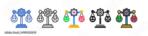 Emotional Balance Icon Multi Style Illustration