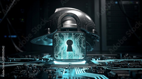 Cyber Security Hard Hat Protecting Data Center Infrastructure