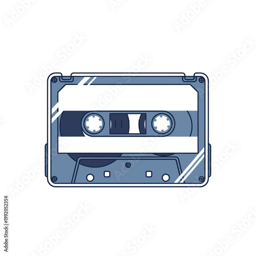 Retro Cassette Tape Icon Vector Illustration