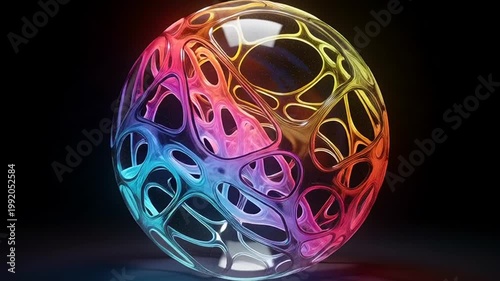 Colorful Glass Art Sculpture Object.