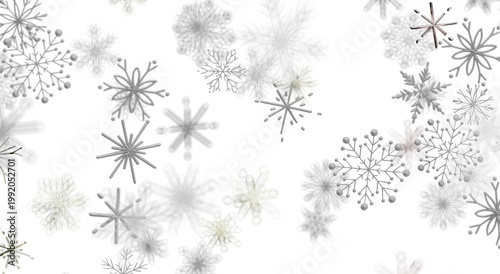 Decorative snowflakes on wh...