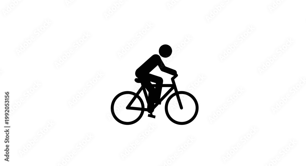 Naklejka premium Person Riding a Bicycle Outdoors.