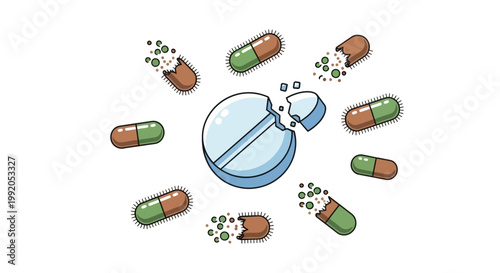 Pills and capsules medicine health.