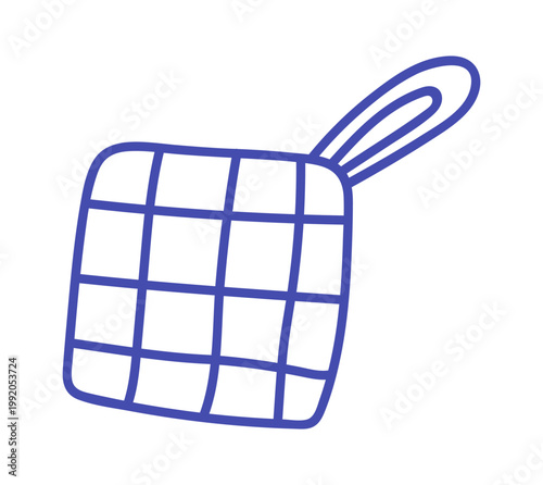 Potholder Hanging With Grid Line Art