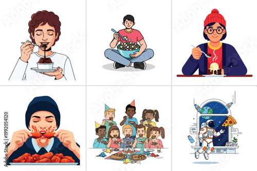 National Eat What You Want Day Vector Illustration for Food Lovers and Cheat Day Celebrations