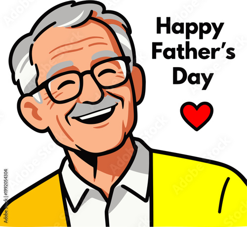 Modern Father’s Day Greeting with Friendly Dad Portrait