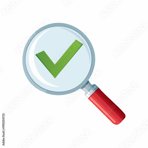 Magnifying glass with checkmark