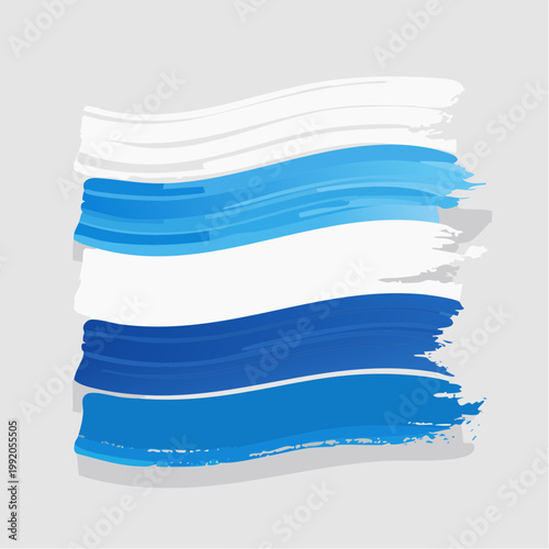 Abstract Blue and White Brush Strokes