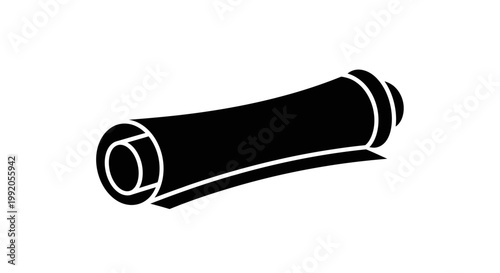 Black rolled up tube object.