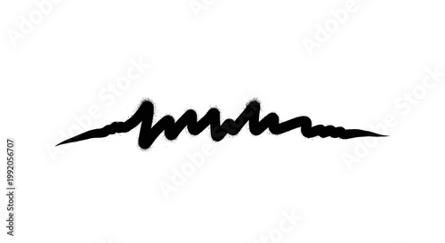 Black scribble line art graphic element.