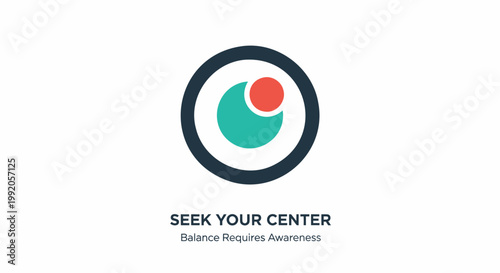 Mindfulness, meditation, balance concept, vector icon, logo, SEEK YOUR CENTER