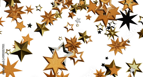 Abstract golden star shapes...