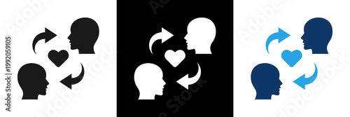 Empathy Icon Set Glyph Vector Illustration
