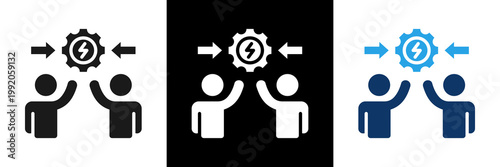 Conflict Resolution Icon Set Glyph Vector Illustration