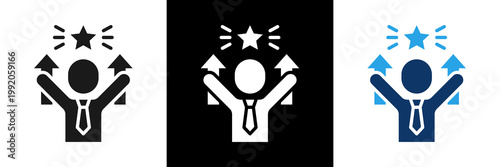 Motivation Boost Icon Set Glyph Vector Illustration